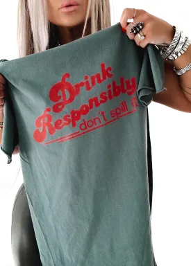 DRINK RESPONSIBLY SIDE SLIT TEE