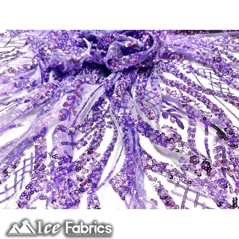 Embroidered Beaded Sequin Fabric Shiny