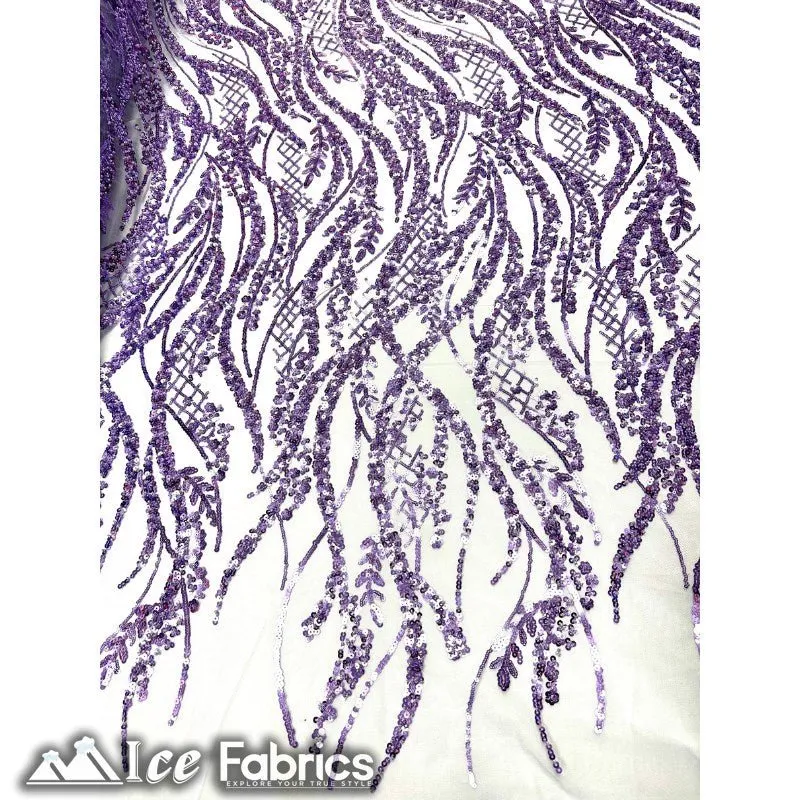 Embroidered Beaded Sequin Fabric Shiny