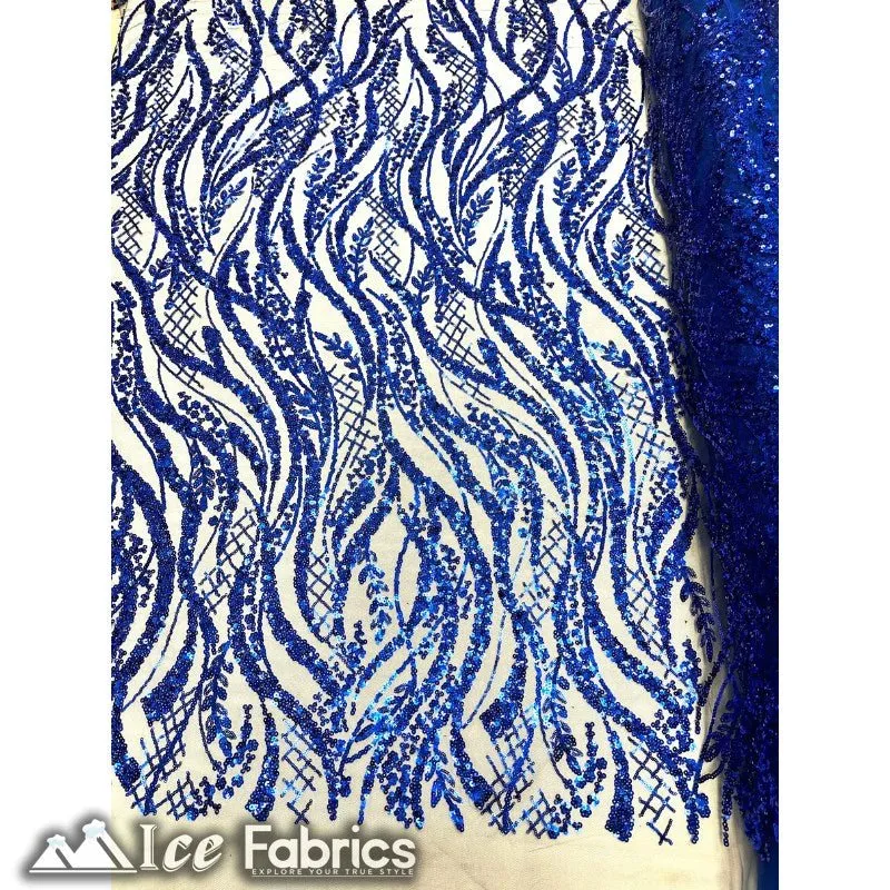 Embroidered Beaded Sequin Fabric Shiny