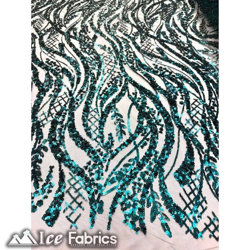 Embroidered Beaded Sequin Fabric Shiny