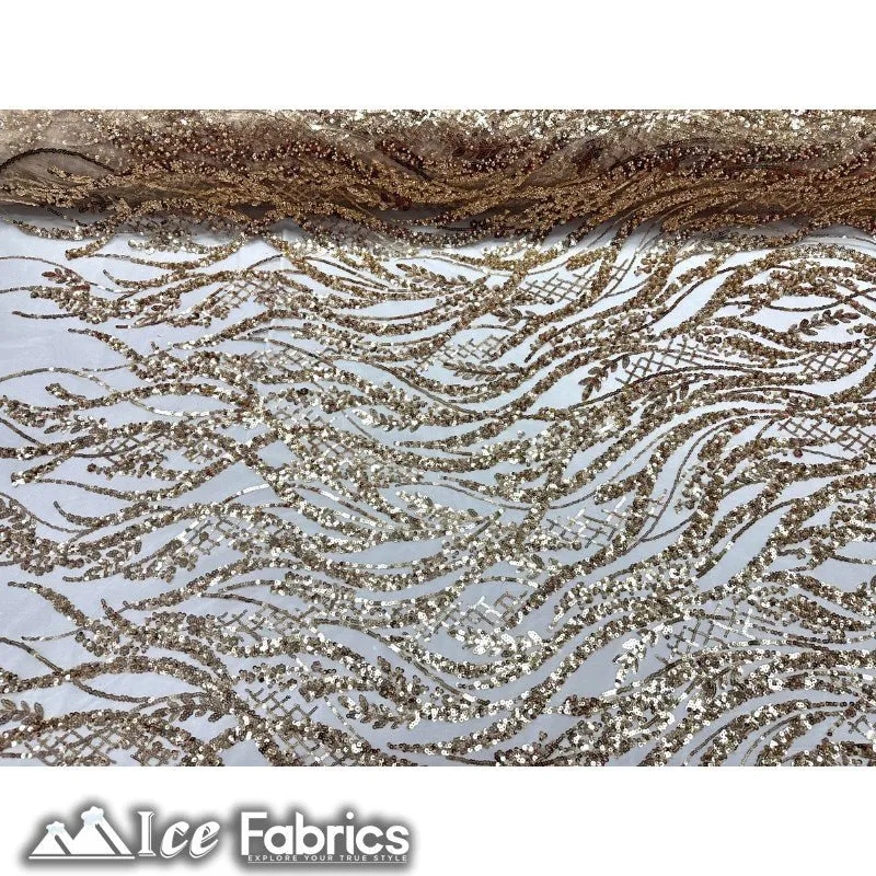 Embroidered Beaded Sequin Fabric Shiny
