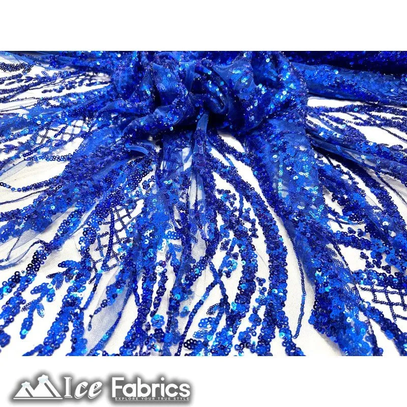 Embroidered Beaded Sequin Fabric Shiny