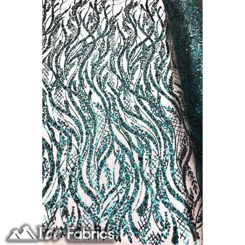 Embroidered Beaded Sequin Fabric Shiny