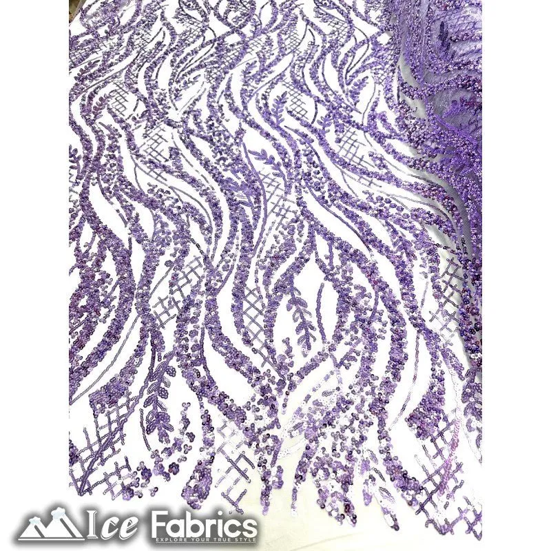 Embroidered Beaded Sequin Fabric Shiny
