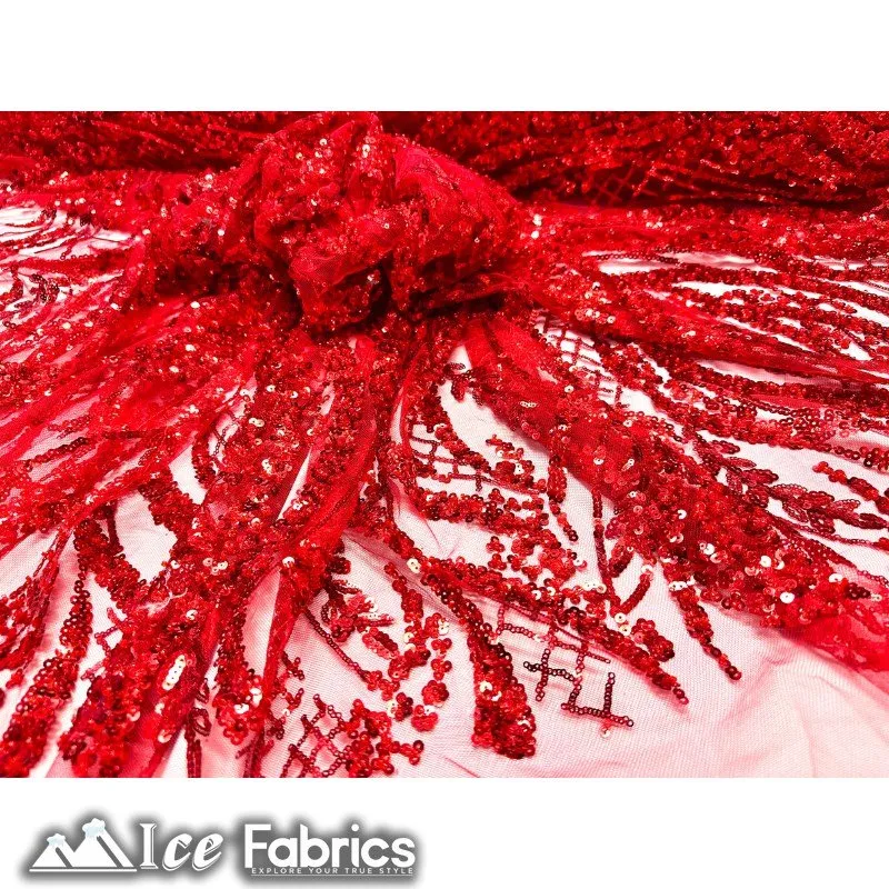 Embroidered Beaded Sequin Fabric Shiny