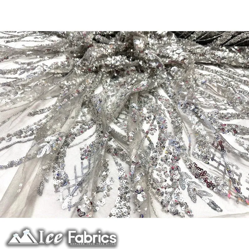 Embroidered Beaded Sequin Fabric Shiny