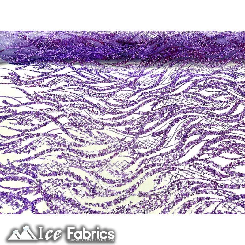 Embroidered Beaded Sequin Fabric Shiny