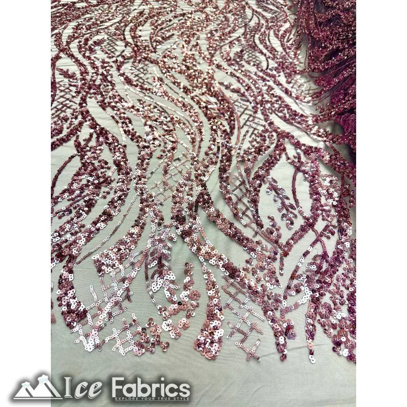 Embroidered Beaded Sequin Fabric Shiny