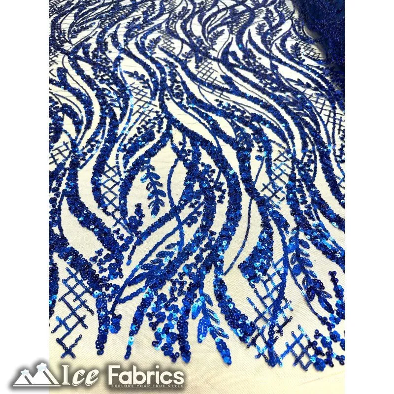 Embroidered Beaded Sequin Fabric Shiny