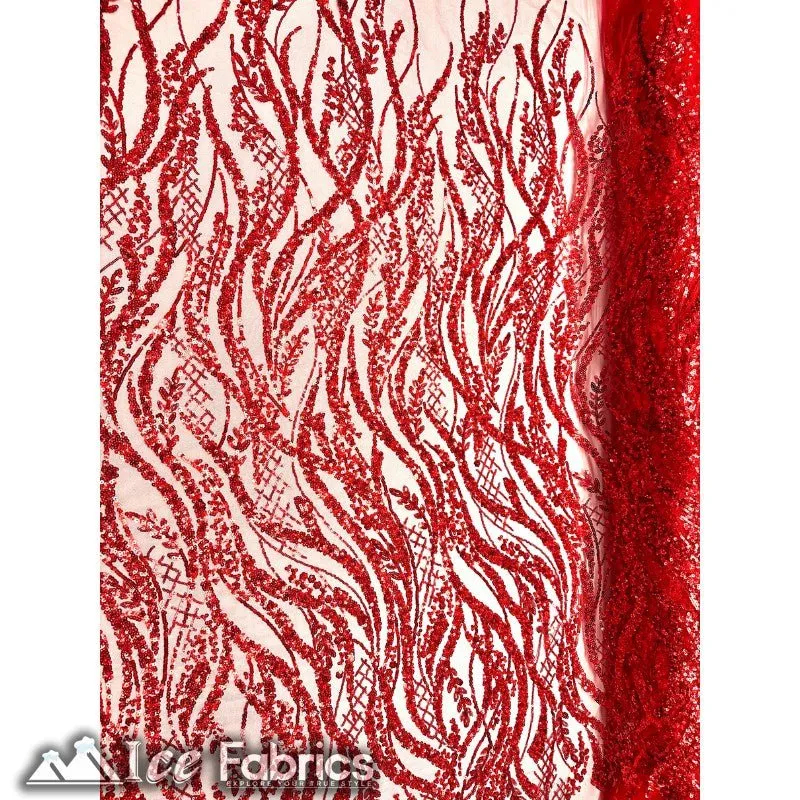 Embroidered Beaded Sequin Fabric Shiny