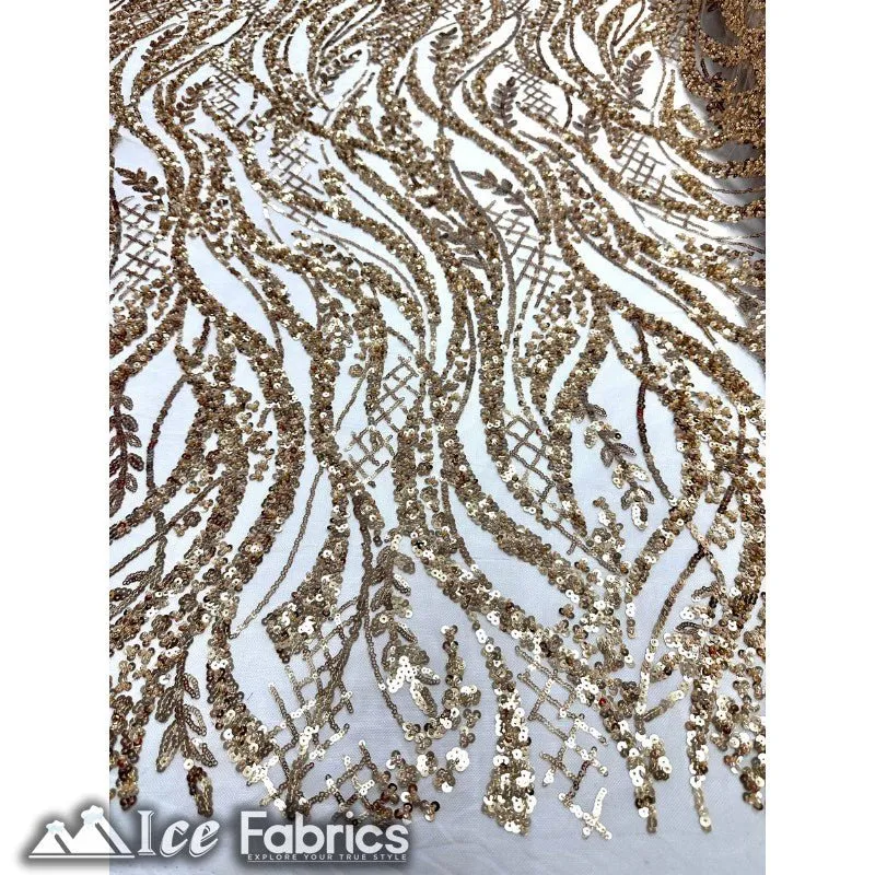 Embroidered Beaded Sequin Fabric Shiny