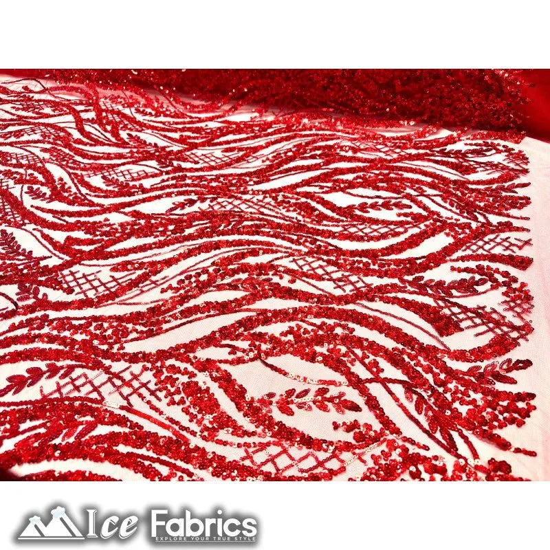 Embroidered Beaded Sequin Fabric Shiny