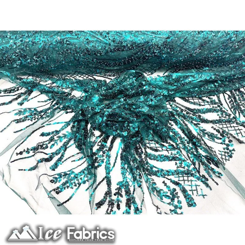 Embroidered Beaded Sequin Fabric Shiny