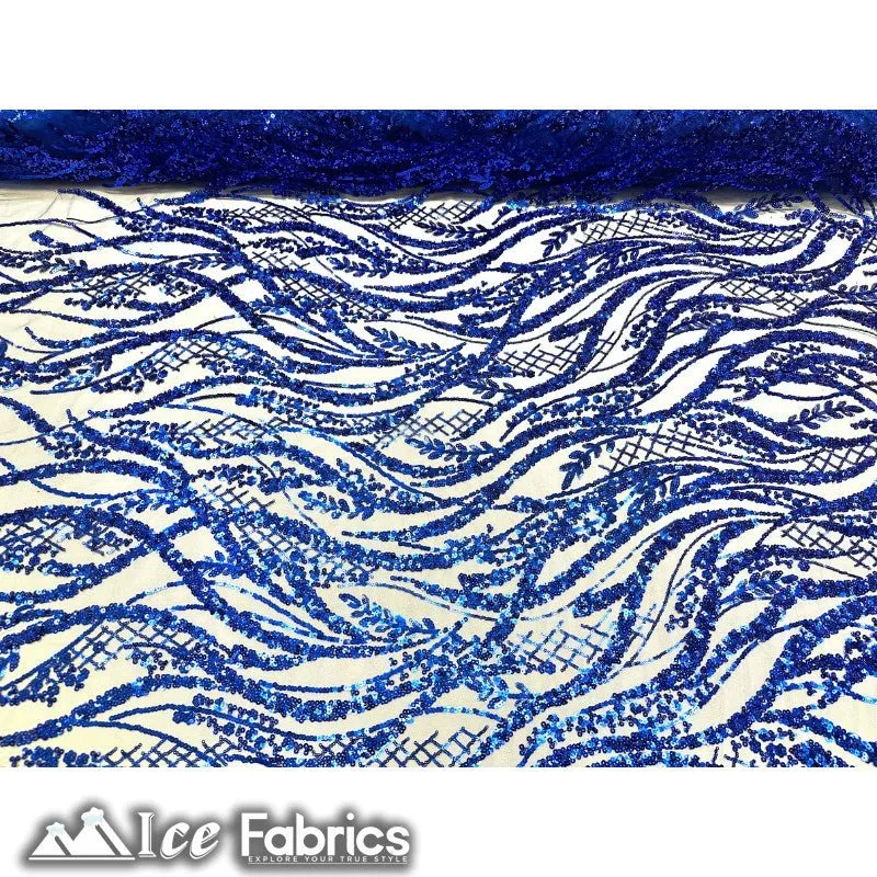 Embroidered Beaded Sequin Fabric Shiny