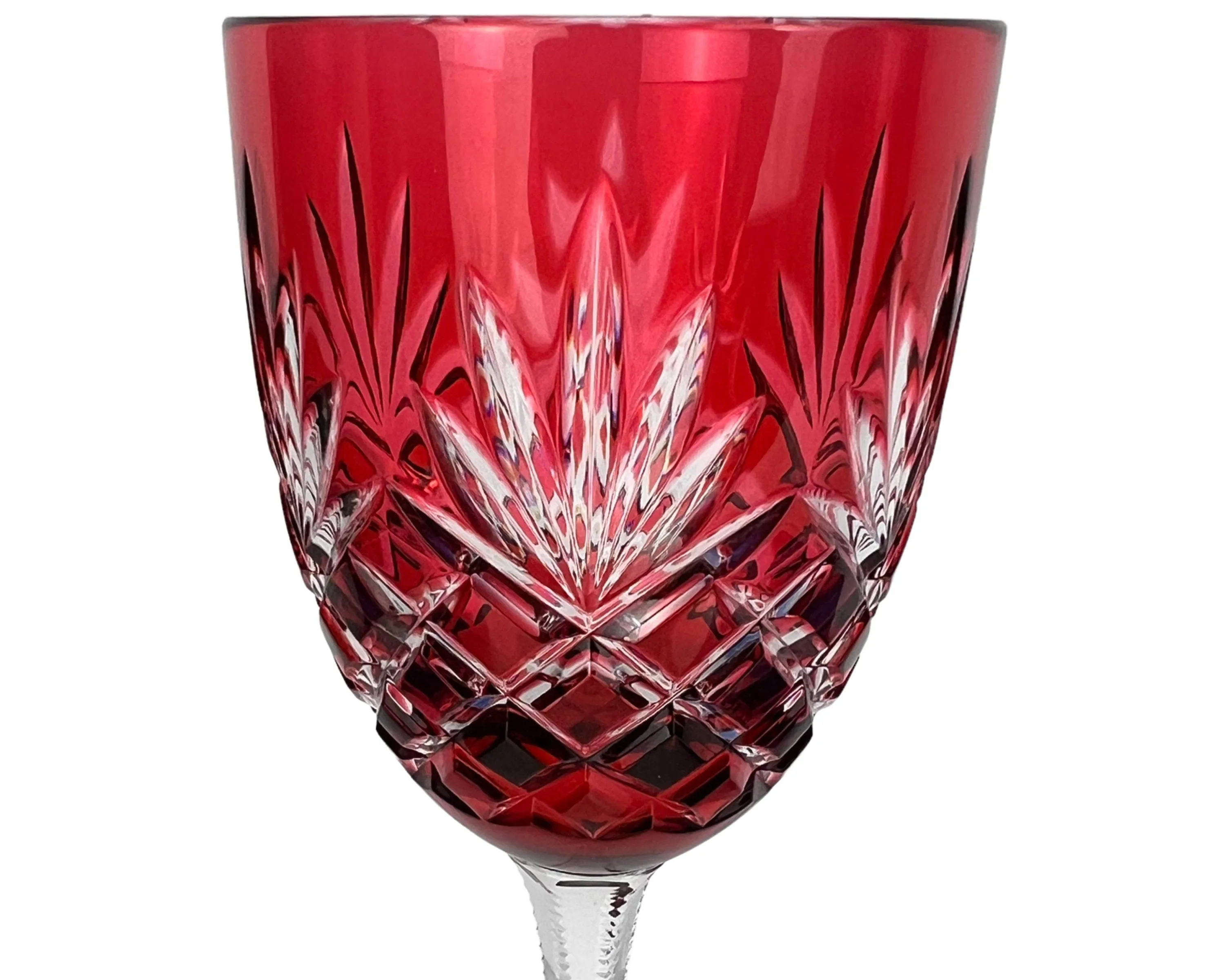 Faberge Imperial Odessa Water Goblet Stems Cut Crystal Glass Set of 6