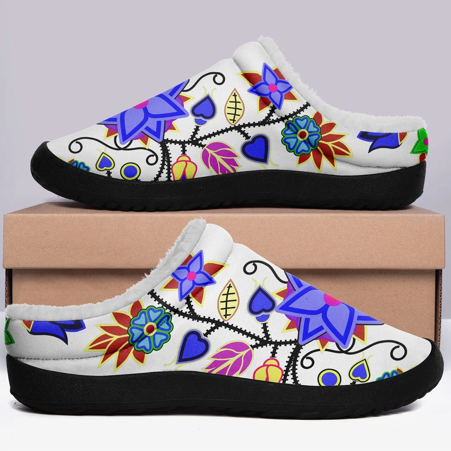 Floral Beadwork Seven Clans White Ikinnii