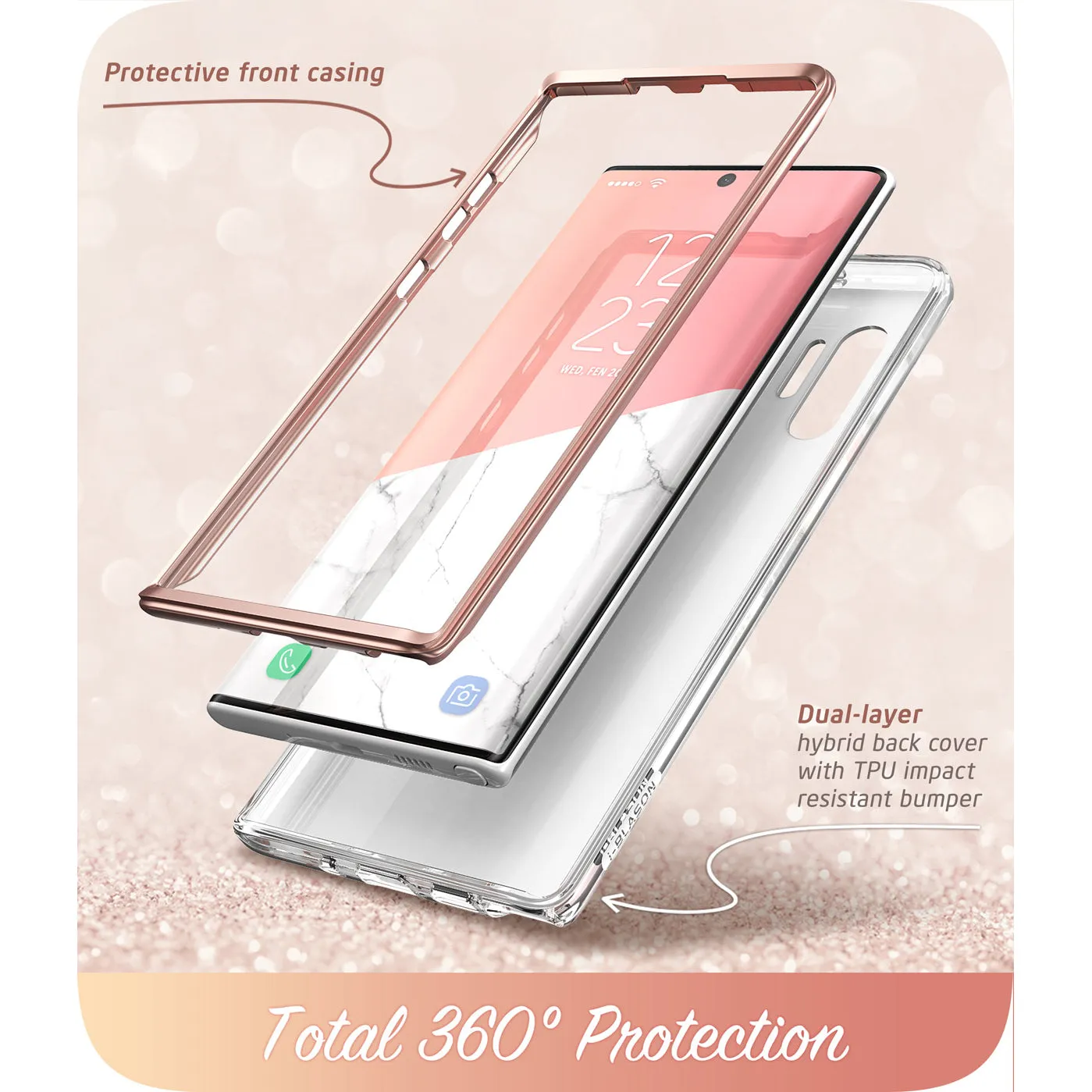 Galaxy Note10 Plus Cosmo Case(open box) - Marble Pink