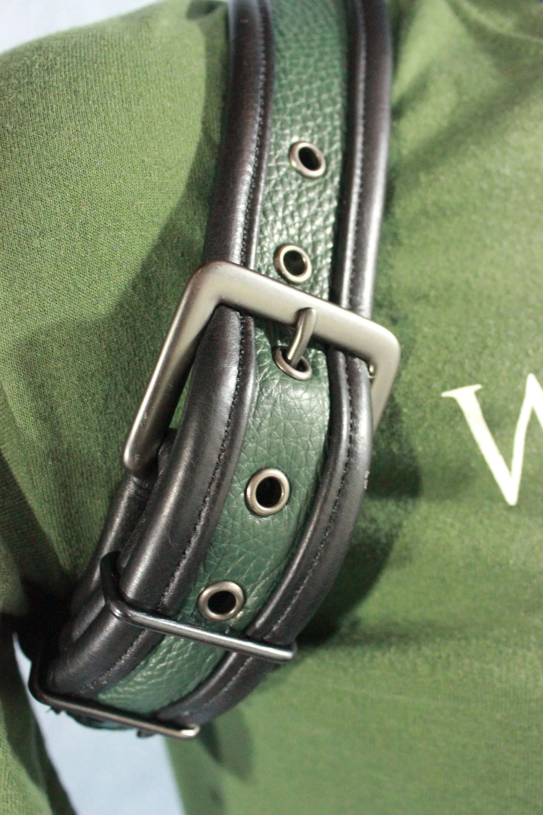 Green Half-Harness with Black Edging