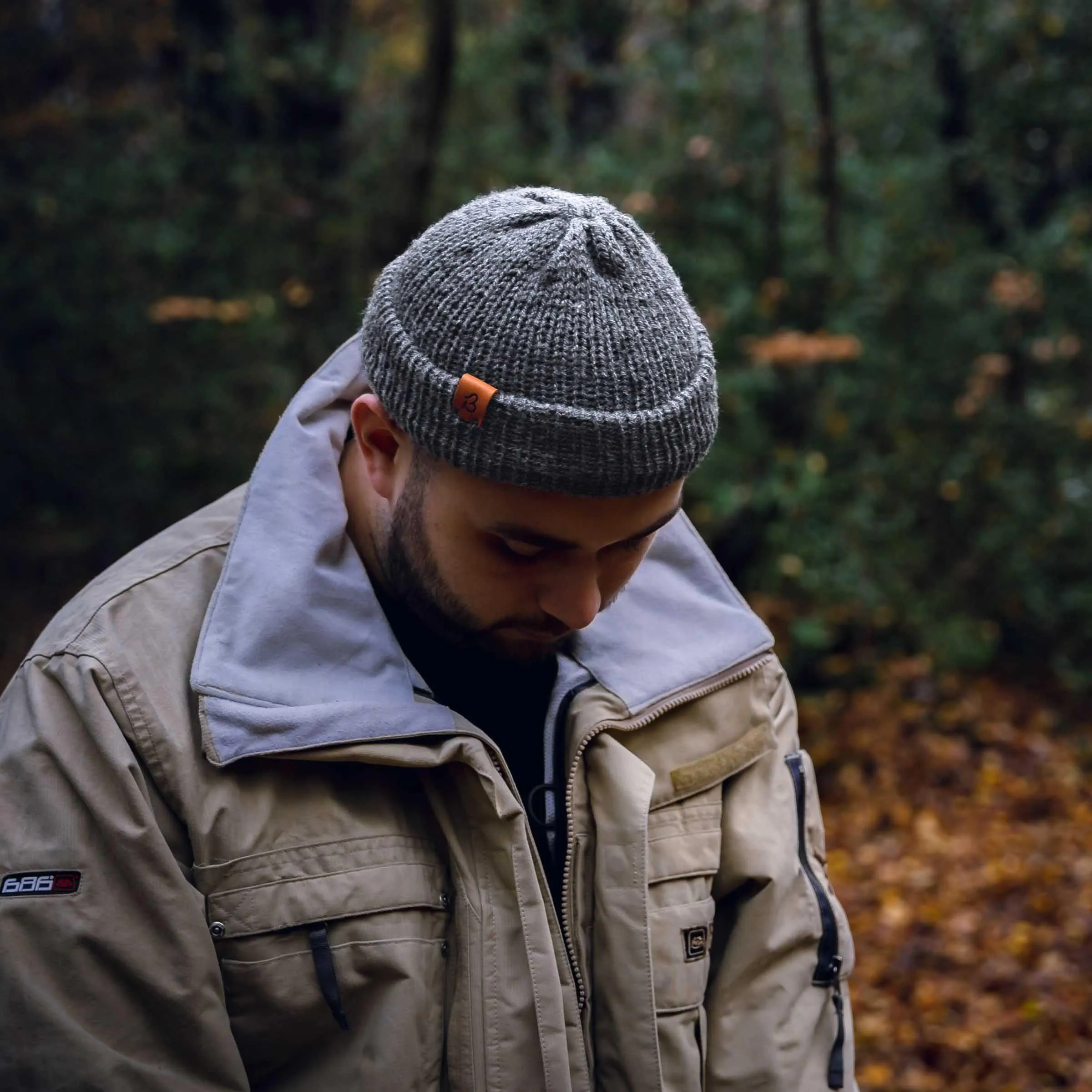 Grey Mix Trawler Wooly Hat
