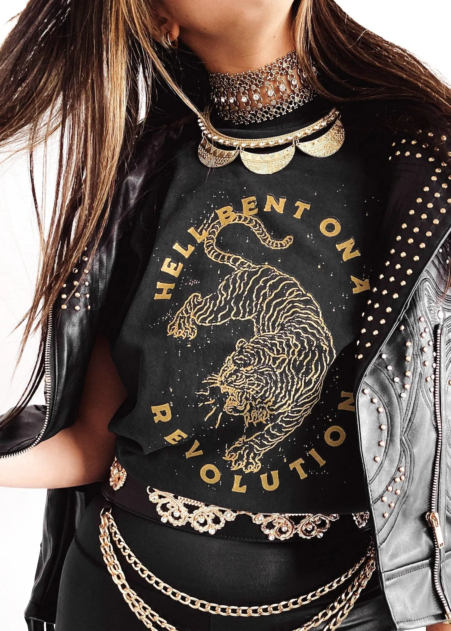 HELL BENT ON A REVOLUTION SIDE SLIT TEE