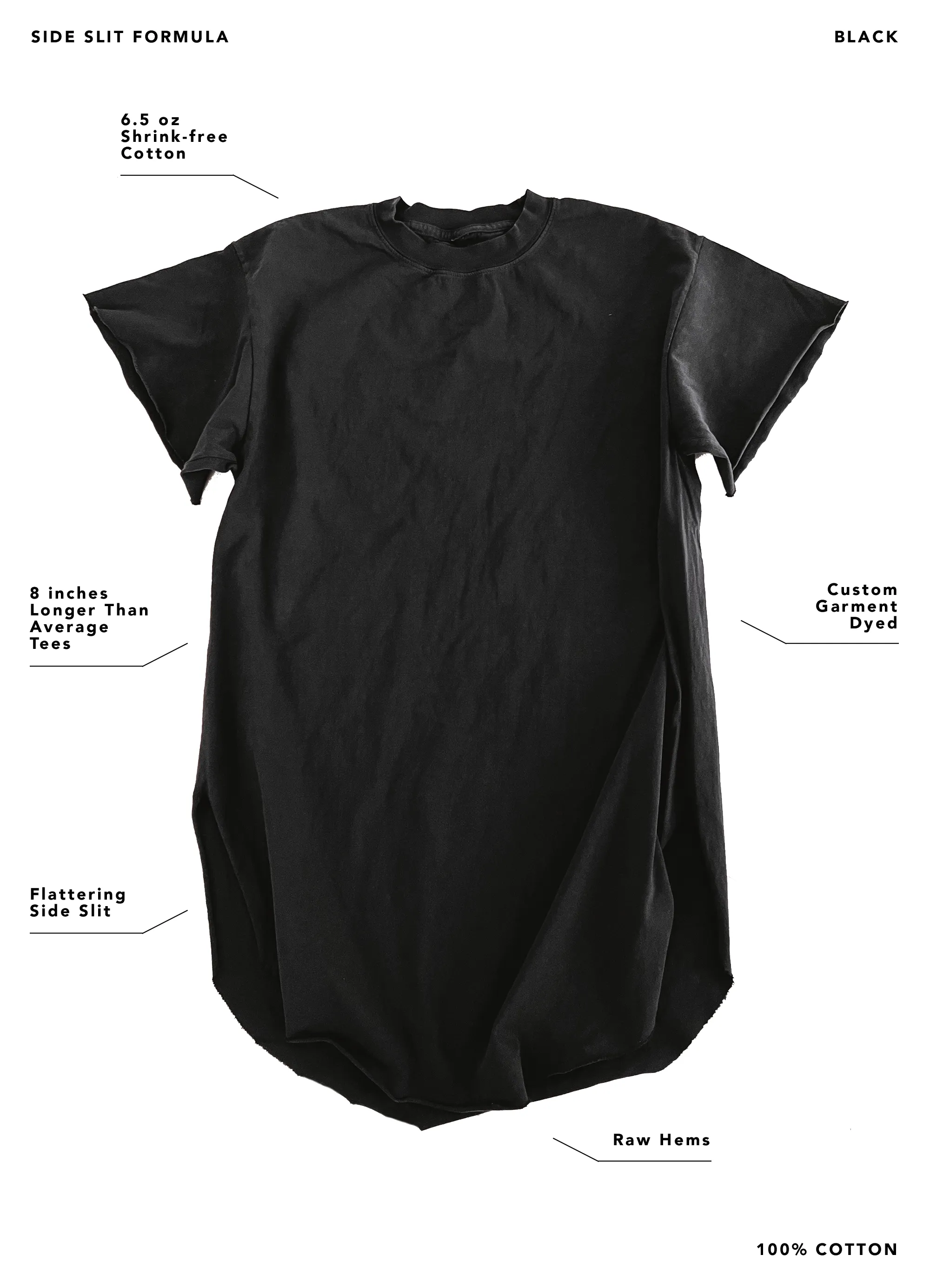HELL BENT ON A REVOLUTION SIDE SLIT TEE