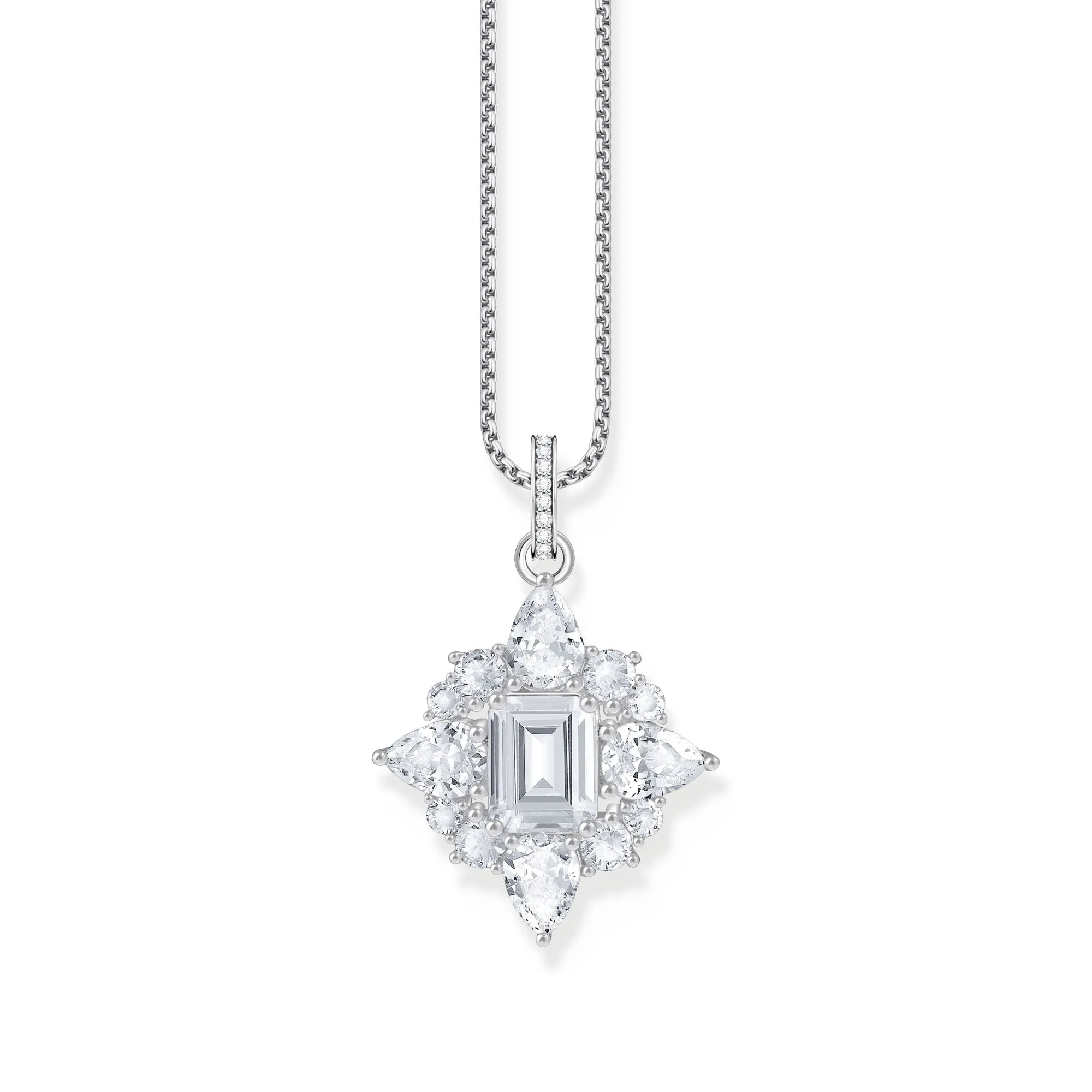 Heritage Glam Pendant with white zirconia stones