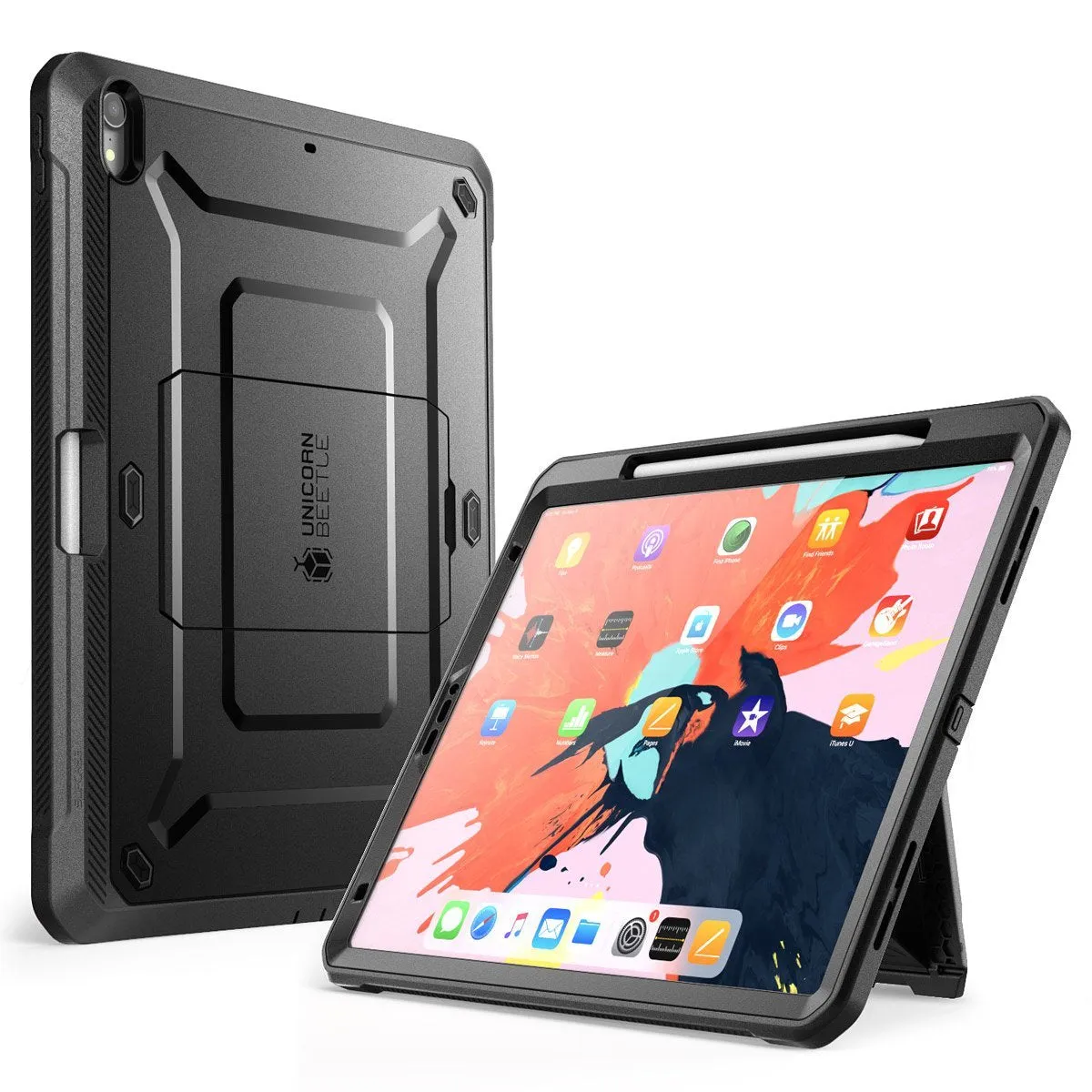 iPad Pro 12.9 inch (2018) Unicorn Beetle Pro Full Body Case (Apple Pencil compatible)(open box)-Black