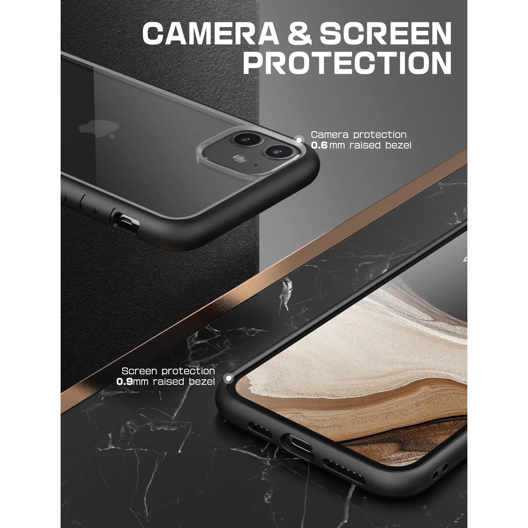 iPhone 11 6.1 inch Unicorn Beetle Style Slim Clear Case(open box)-Black
