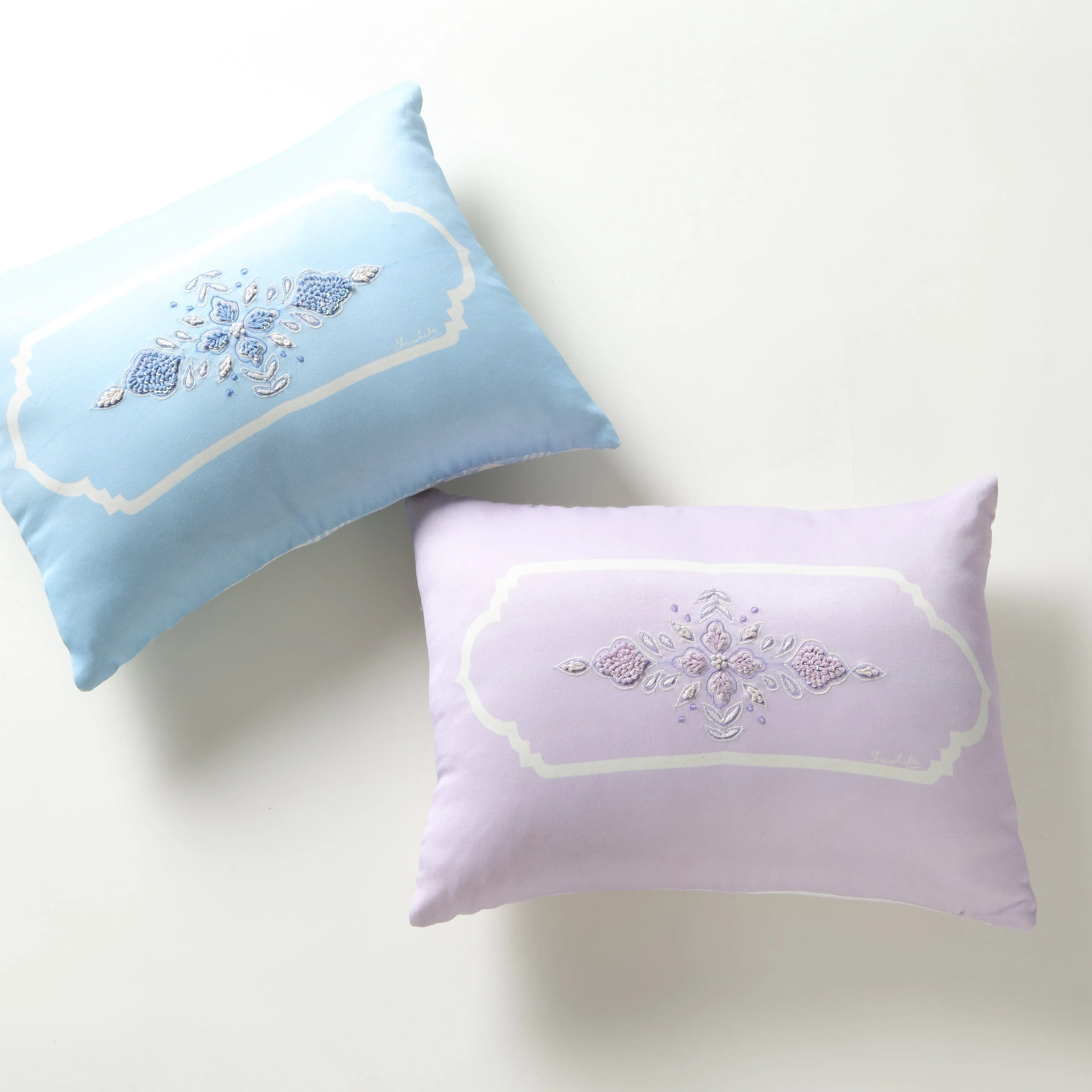 Jharoka Accent Embroidered Rectangular Cushion DEEP JADE