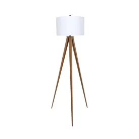 LAMP FLOOR-BROWN METAL TRIPOD-WHITE SHADE 153cm