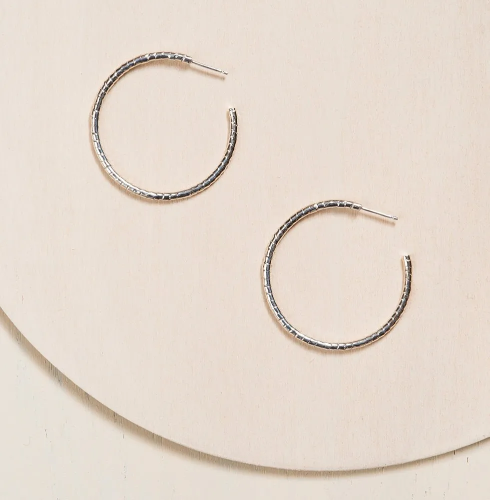 Large Twist Ribbon Hoop Earrings
