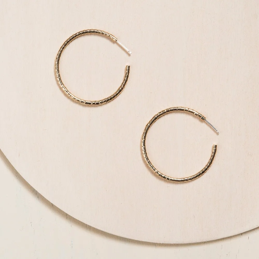 Large Twist Ribbon Hoop Earrings