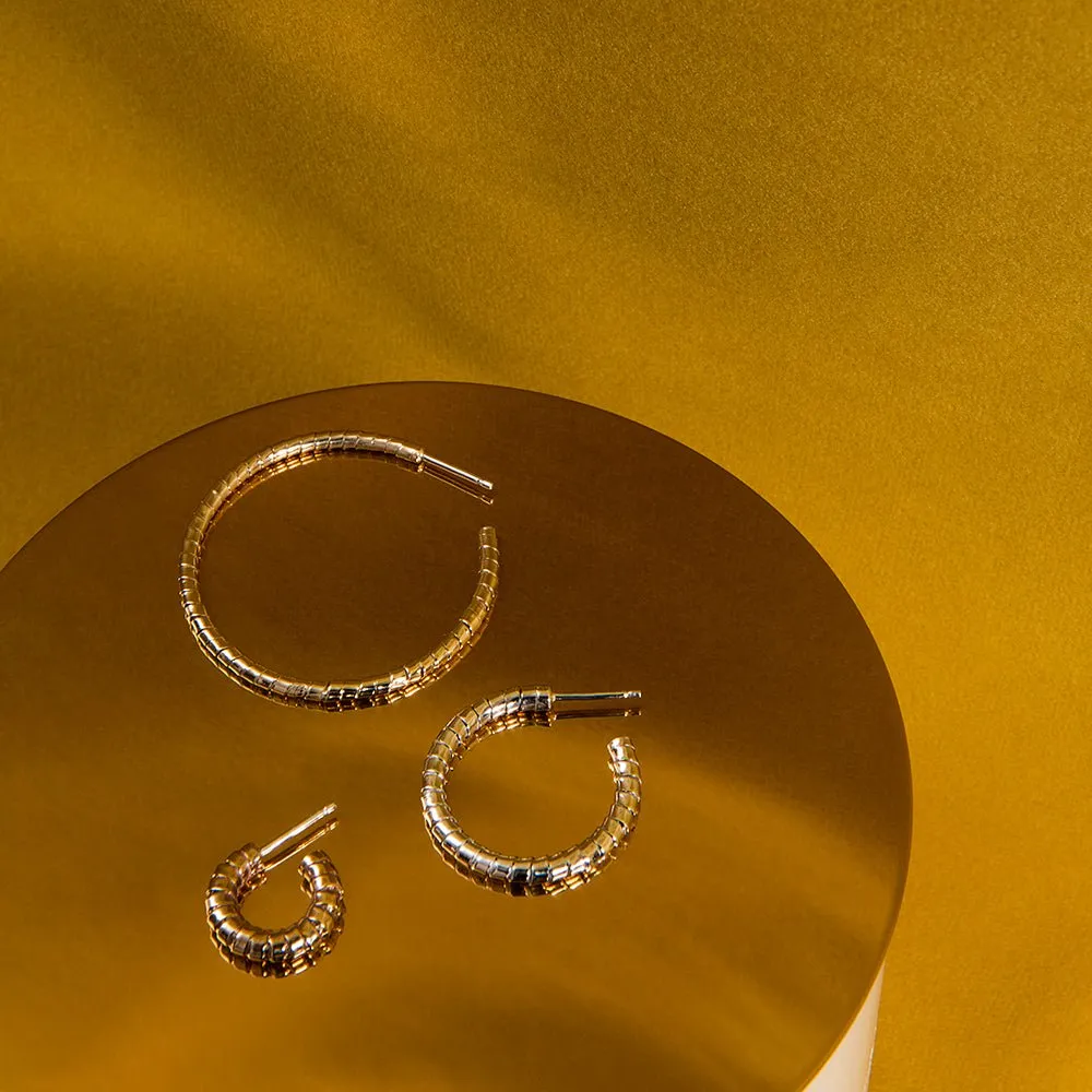 Large Twist Ribbon Hoop Earrings