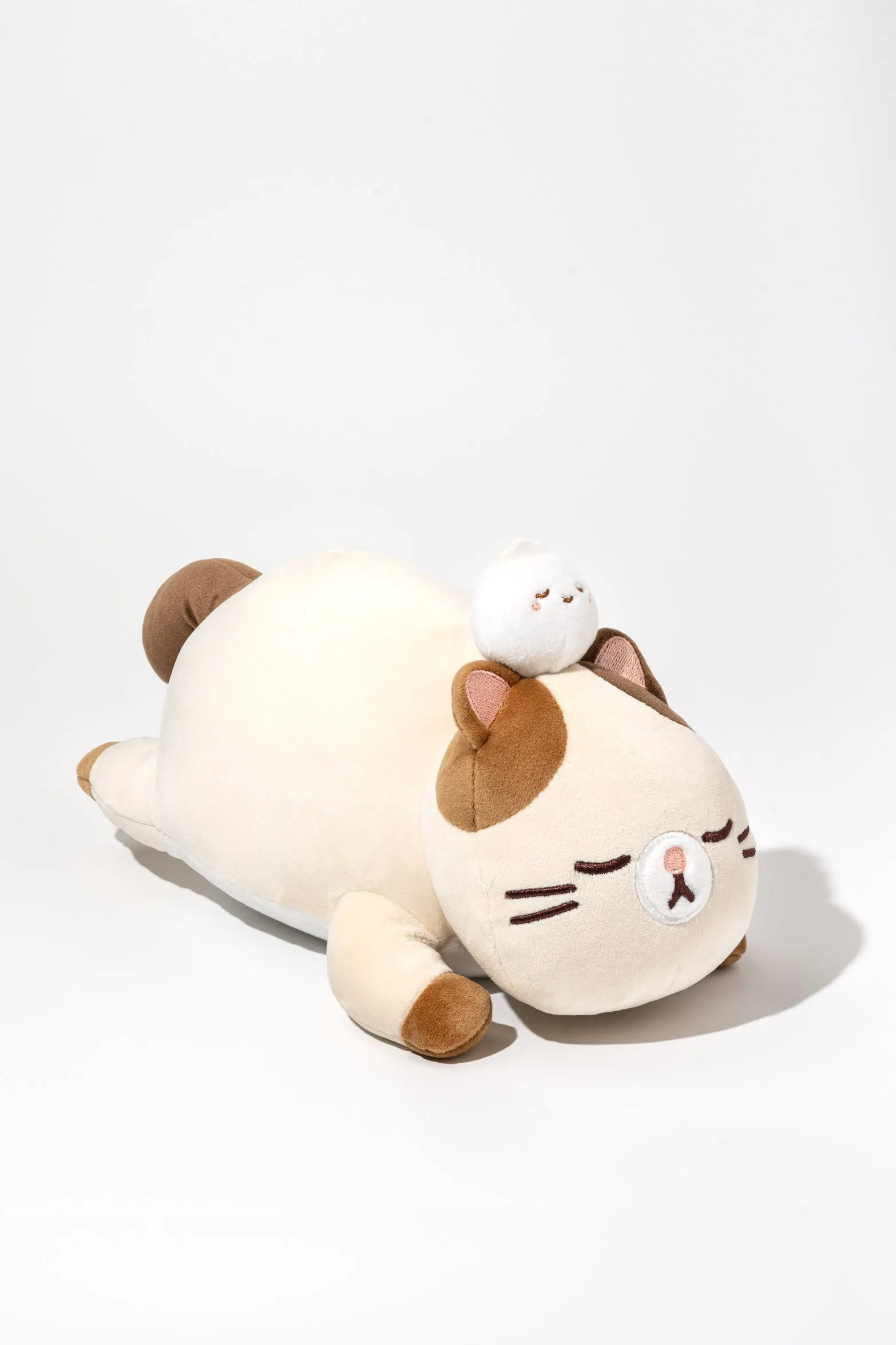 Laying Fat Siamese Cat Midi Mochi Plush