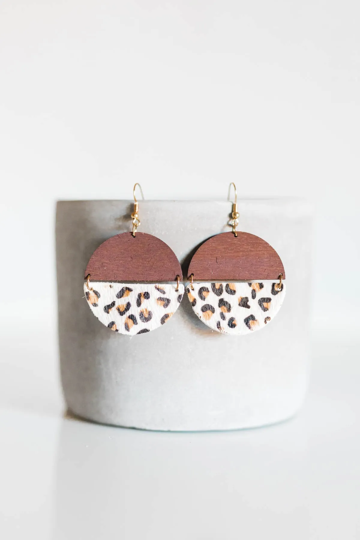 Leather & Wood Earrings | 3 Styles