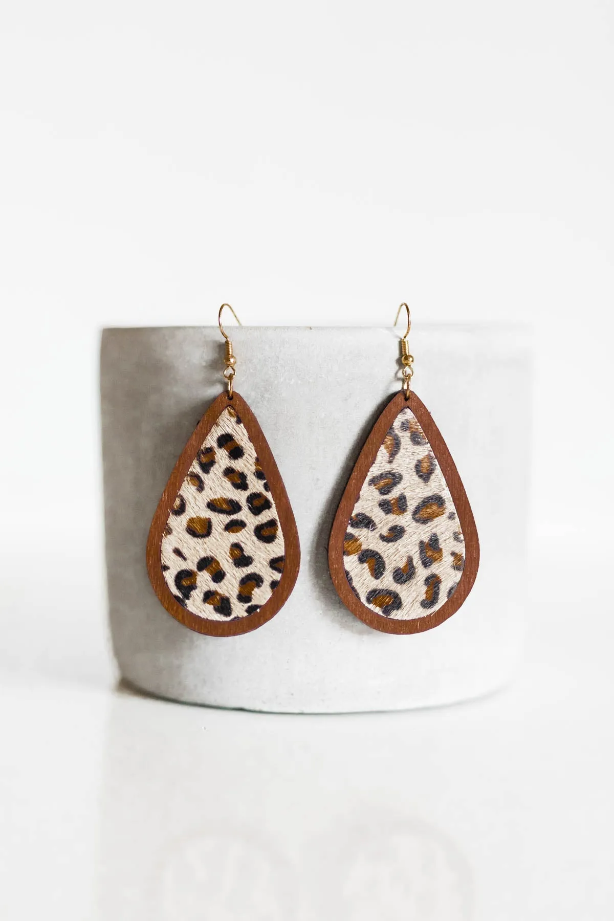 Leather & Wood Earrings | 3 Styles