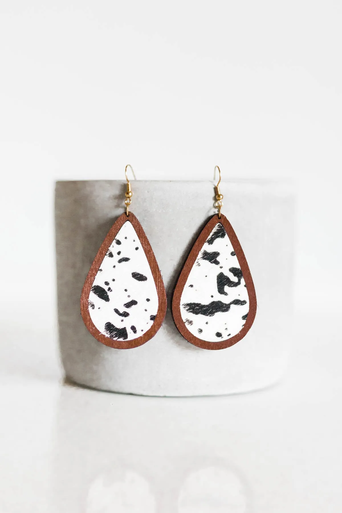 Leather & Wood Earrings | 3 Styles