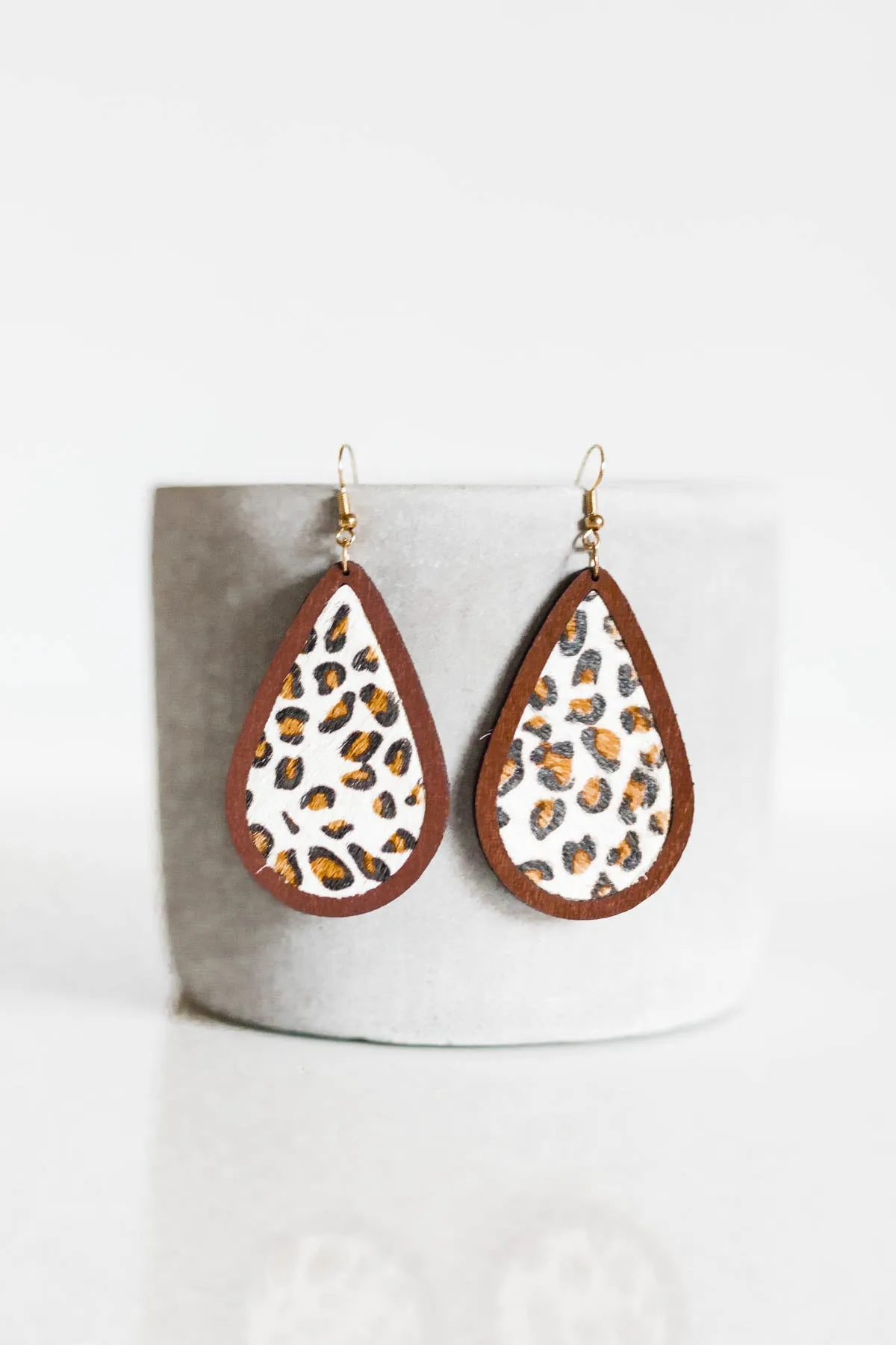 Leather & Wood Earrings | 3 Styles