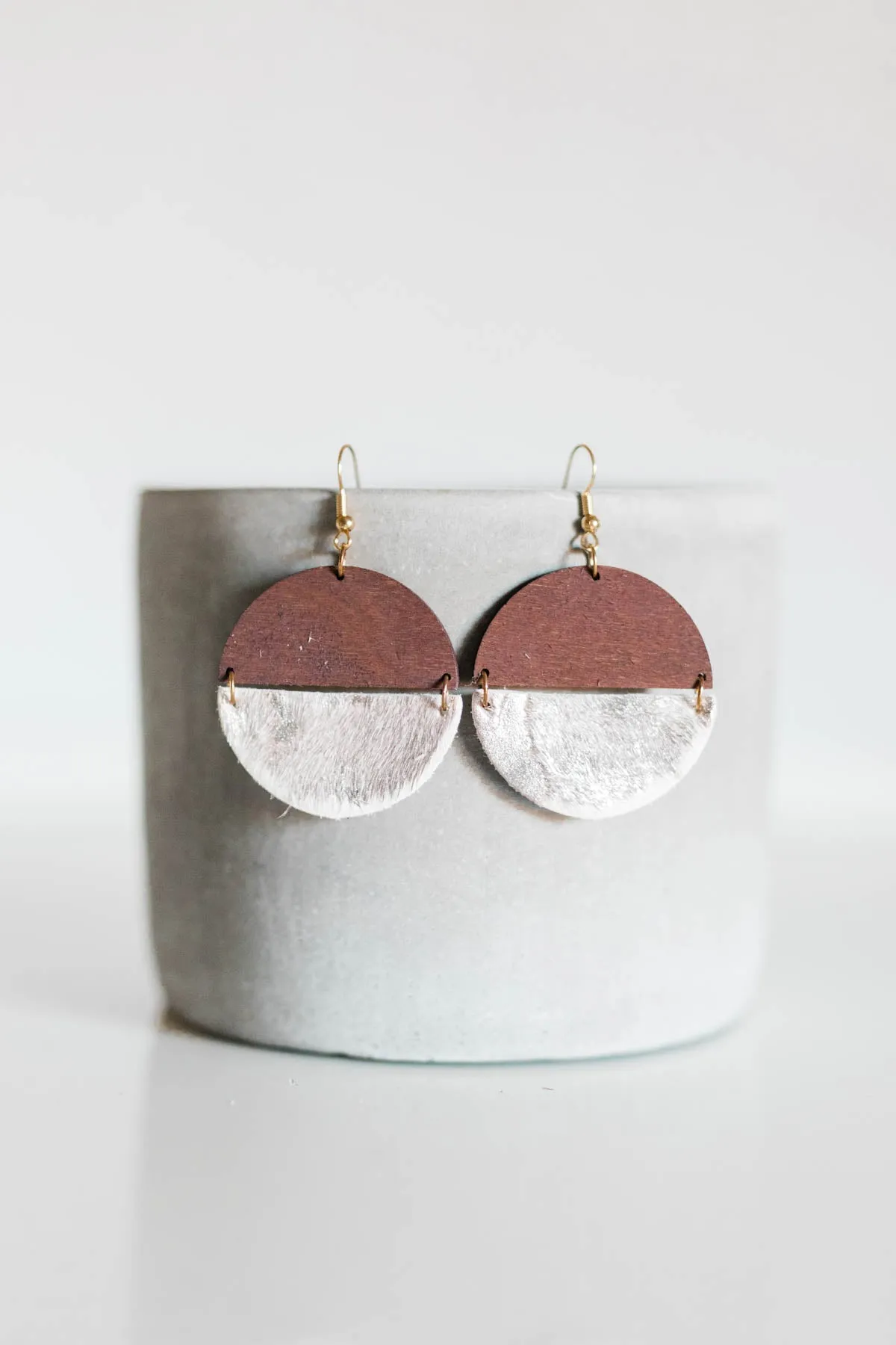 Leather & Wood Earrings | 3 Styles