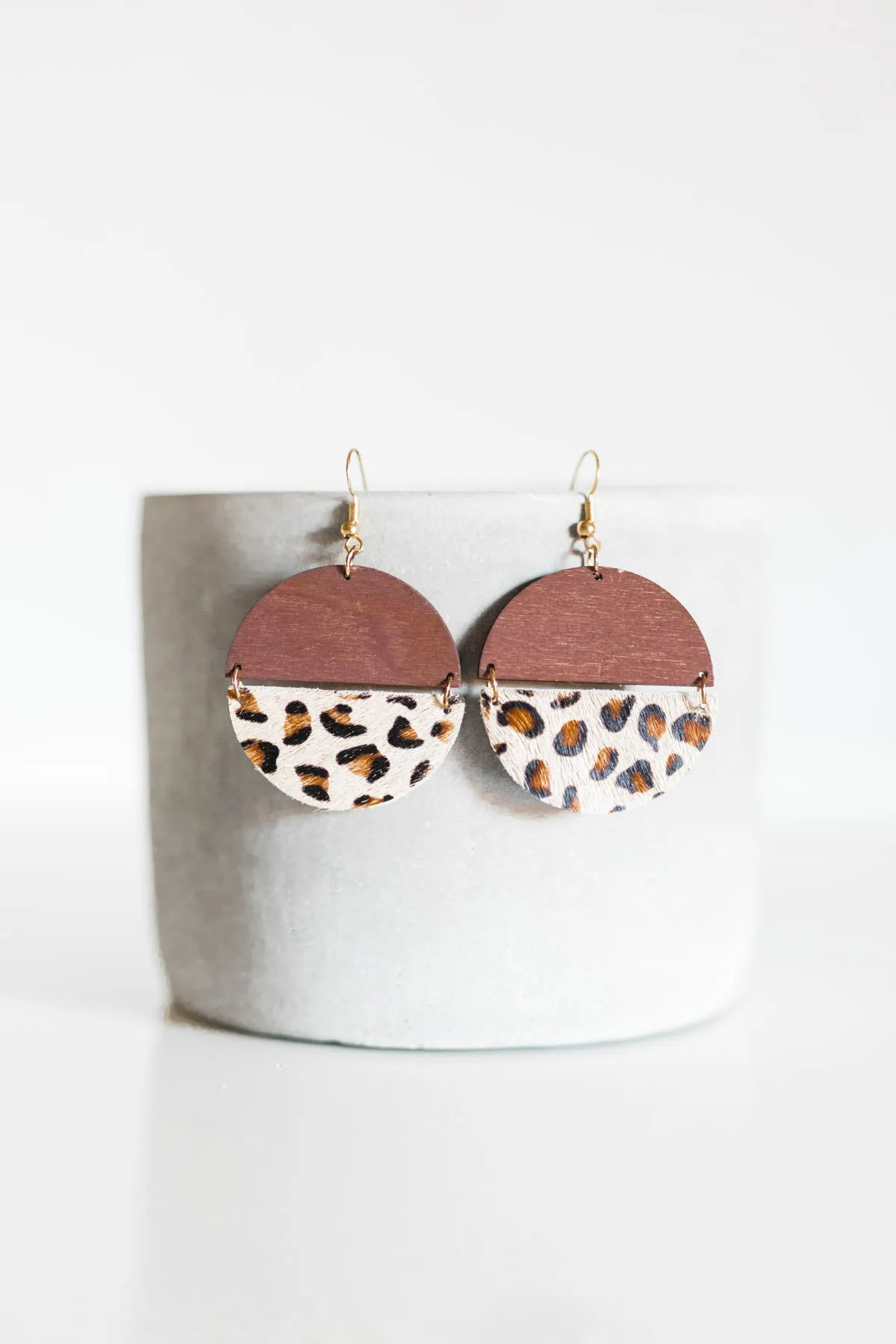 Leather & Wood Earrings | 3 Styles