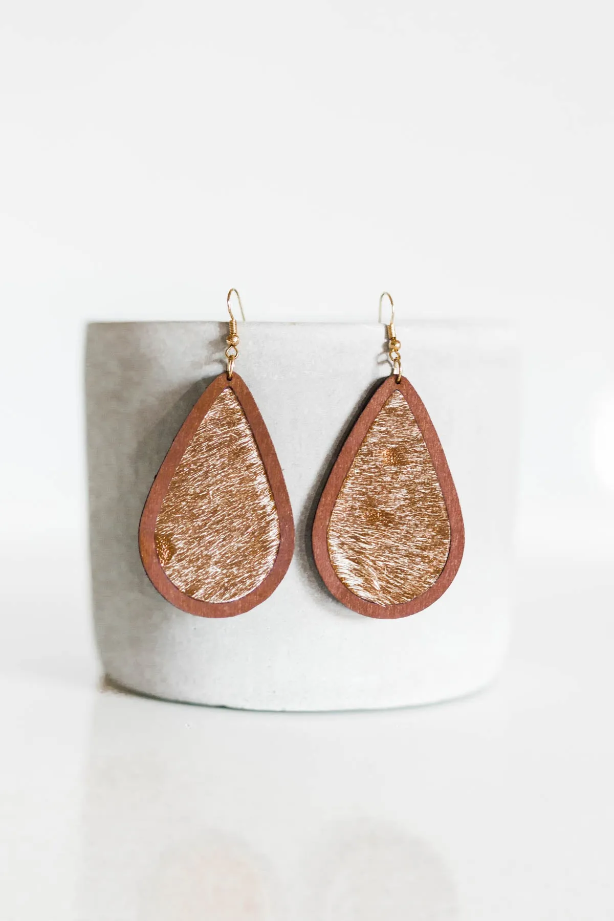 Leather & Wood Earrings | 3 Styles