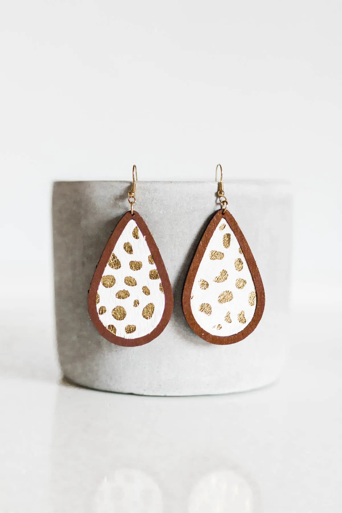 Leather & Wood Earrings | 3 Styles