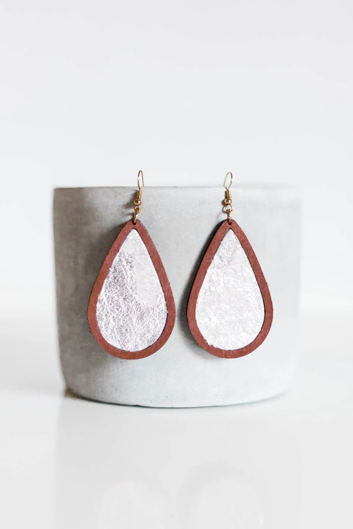 Leather & Wood Earrings | 3 Styles