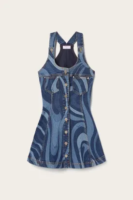 Marmo-Print Denim Dress