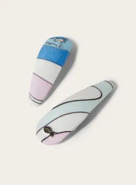 Marmo-Print Hair Clips