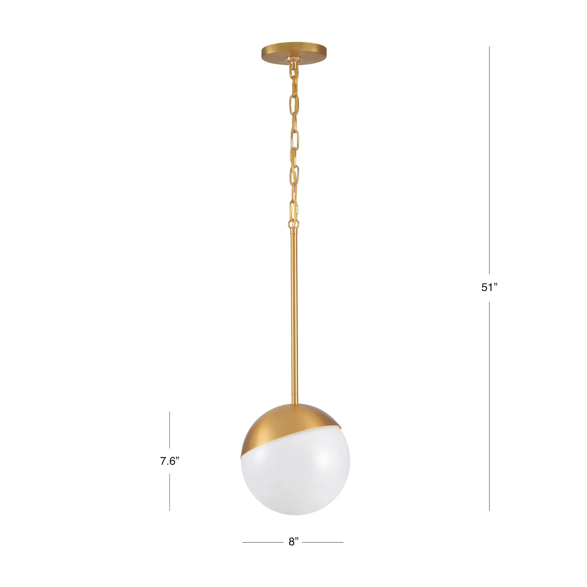 Milan 1-Light Globe Pendant Light in Brushed Gold