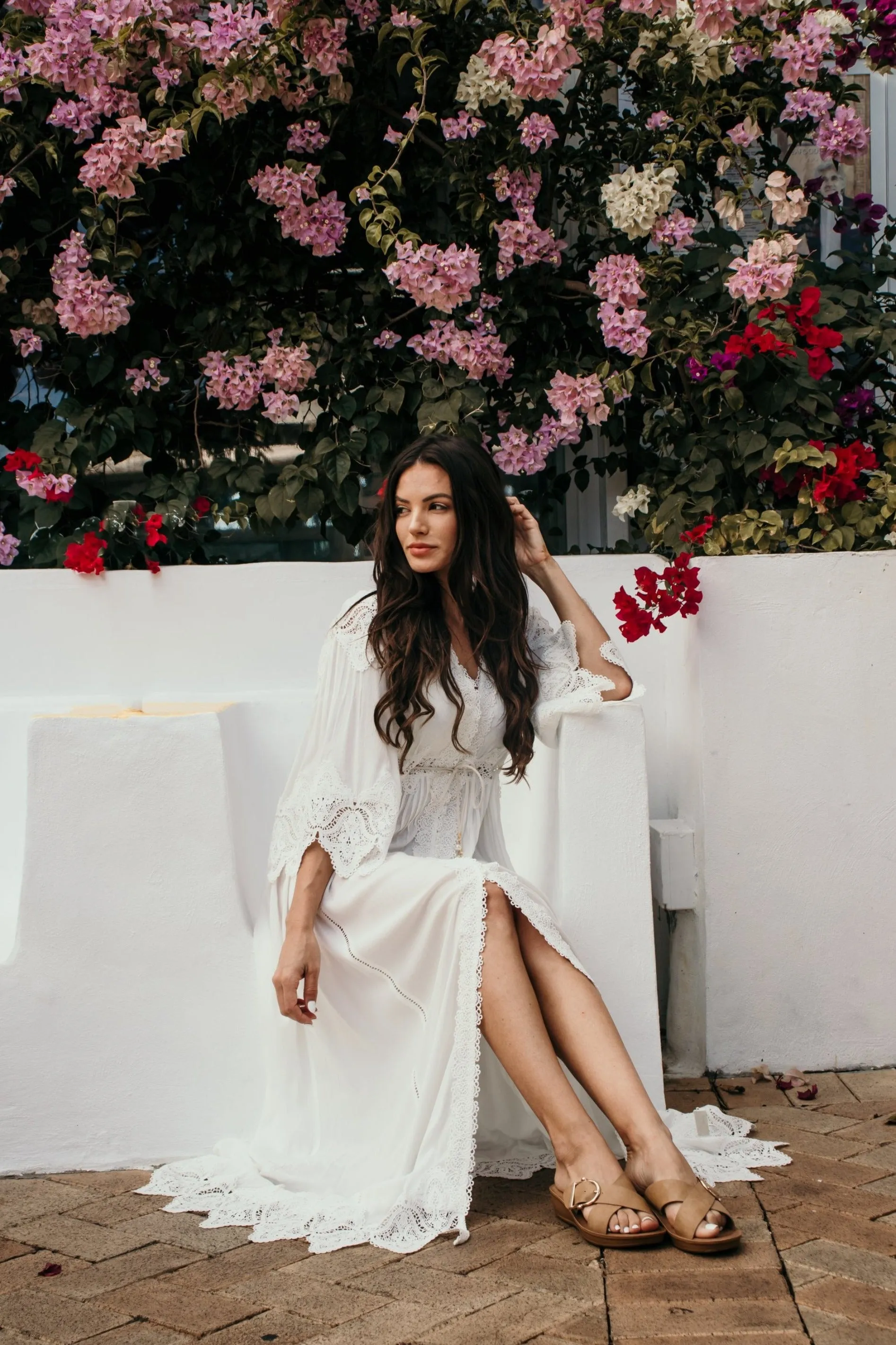 Moroccan Lace White Dress