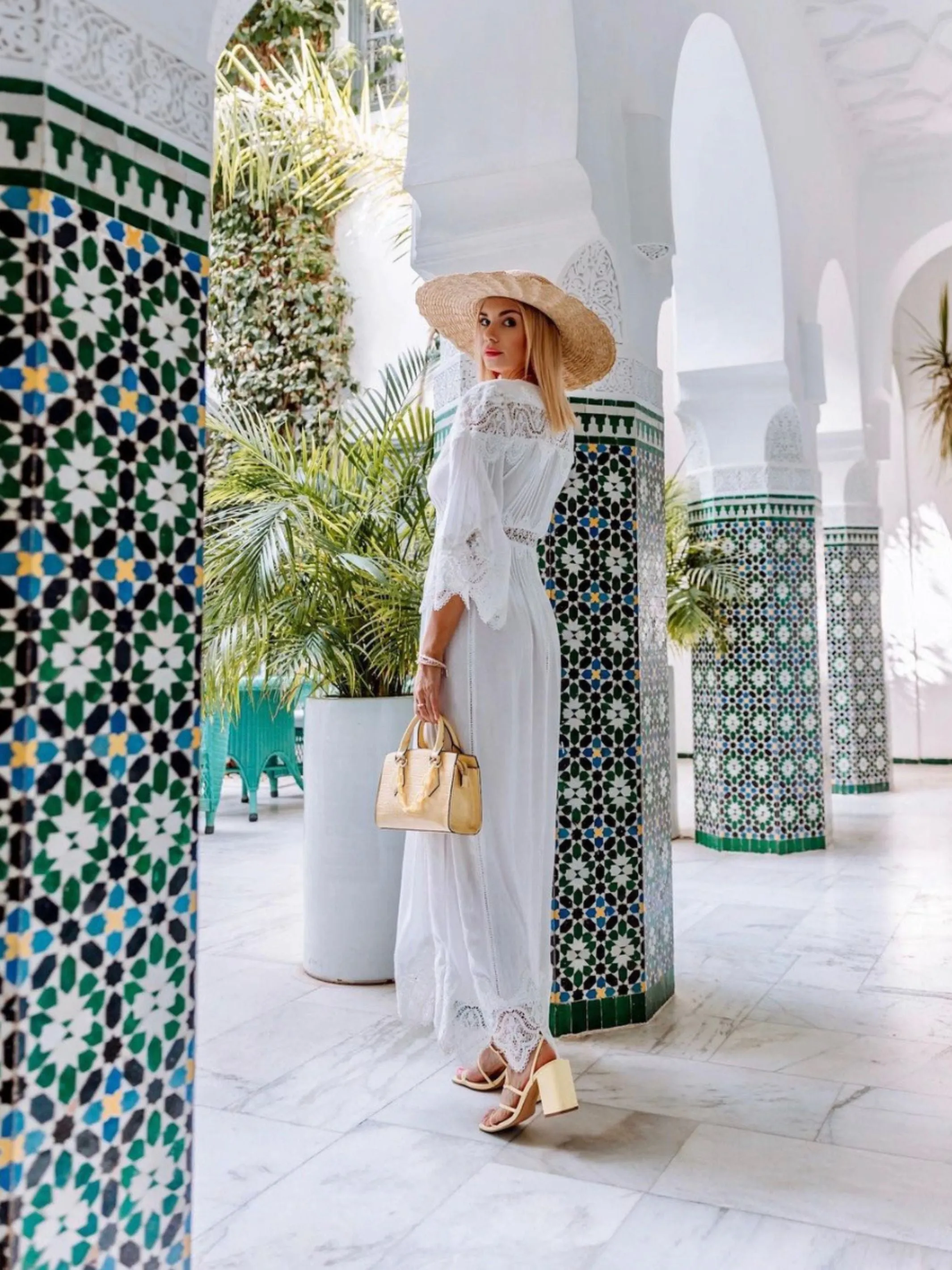 Moroccan Lace White Dress