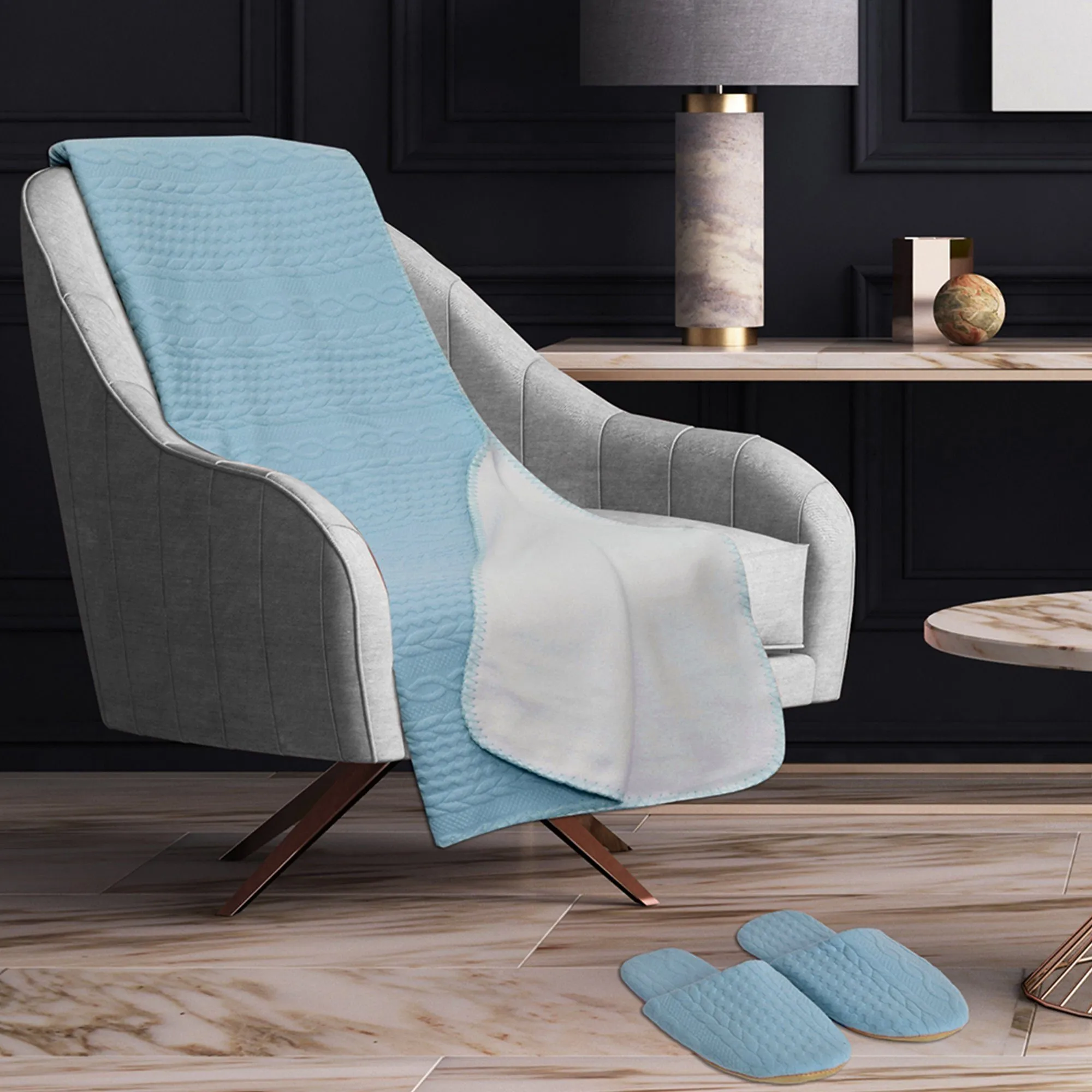 Nilson - Jacquard Knit Throw & Slipper Set